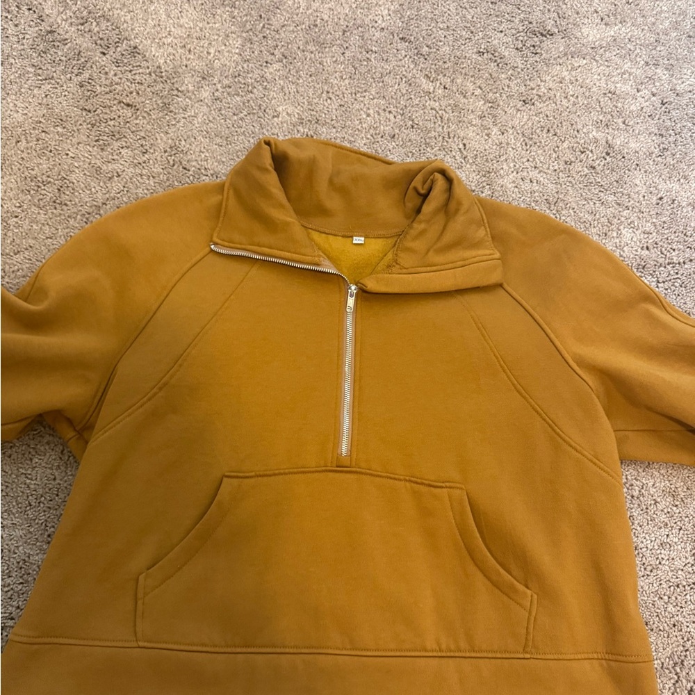 Amazon Women's Half-Zip Pullover Hoodie - brown